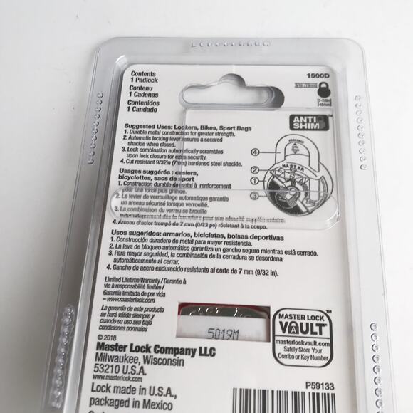 Master Lock 1500D Combination Lock NWT - Picture 10 of 13